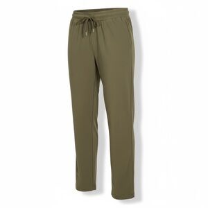 Joie Olive Green Pants Drawstring Waist Tapered Leg Slit Hem Cropped Size Medium